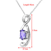 0.5ct Oval Tanzanite and Diamond Pendant in UK Hallmarked 9ct White Gold